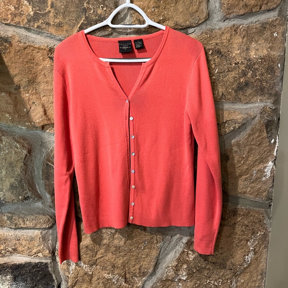 EUC B. Moss Cardigan in Dark Peach ~ Size L